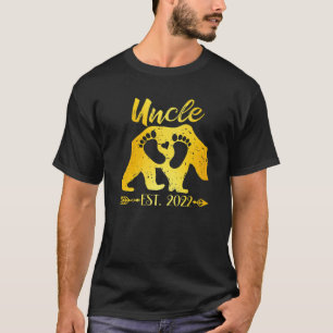 Camiseta Novo Tio Bear Est 2022 Anúncio de Bebê Niece Ne