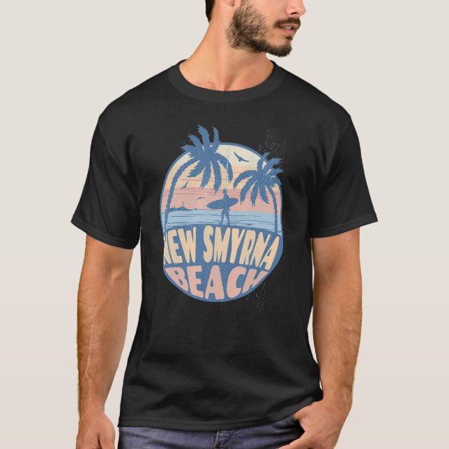 Camiseta Novo Vint de Férias de Verão de Surf de Praia da F (Frente)
