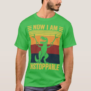 Camiseta Now I Am Unstoppable Retro Style TRex Dinosaur Gif