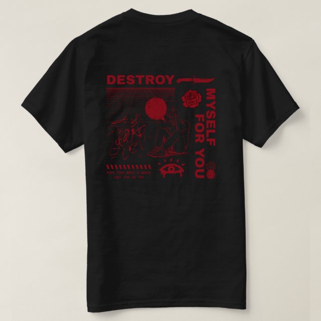 CAMISETA NØX STUDIOS — DESTROY MYSELF FOR YOU (Verso do Design)