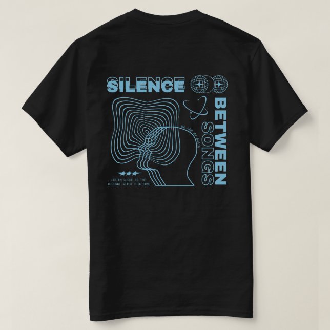 CAMISETA NØX STUDIOS — SILENCE BETWEEN SONGS. (Verso do Design)