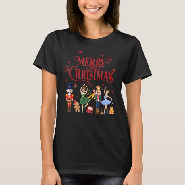 Camiseta Noz-cracker Merry Xmas Sugar Plum Fairy Nutcracker (Frente)