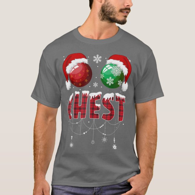 Camiseta Nozes Divertidas no Peito Casais Natal Nozes no Pe (Frente)