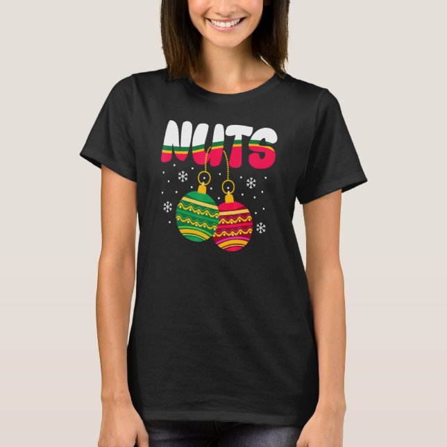 Camiseta Nozes do Peito Correspondendo Castanhas de Natal C (Frente)