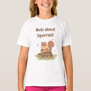 Camiseta Nozes Fofas Sobre Esquilos Engraçados