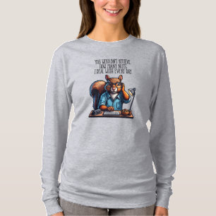 Camiseta Nozes No Escritório - esquilo engraçado no local d