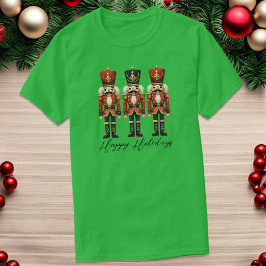 Camiseta Nozes Soldados Feliz Feriado Escuro