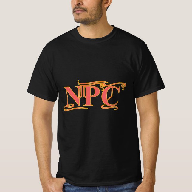 Camiseta NPC Não maim Rob ou RPG engraçado no Matar (Frente)