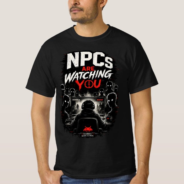Camiseta NPCs Estão Observando Você – Design de Falha de Ga (Frente)
