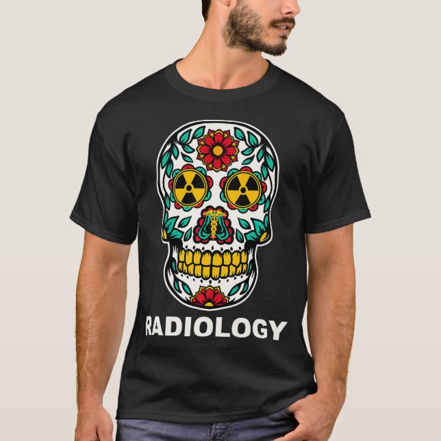 Camiseta Nuclear Radiation Radioactive Symbol Sugar Skull R (Frente)
