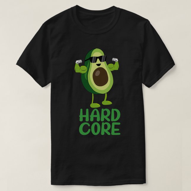 Camiseta Núcleo do Duro Muscular Avocado Funny 2 (Frente do Design)