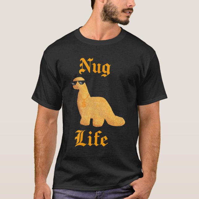 Camiseta Nug Life Dino Nuggs Dino Chicken Nuggen Dinosaur (Frente)