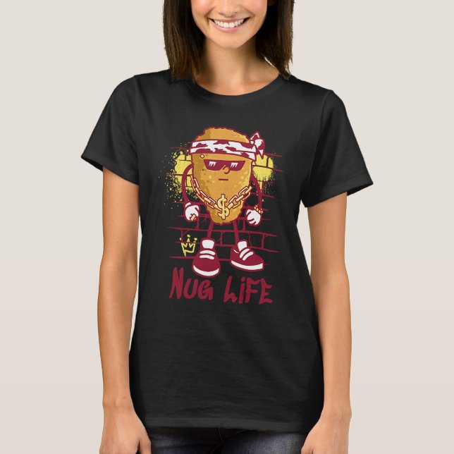 Camiseta Nug Life  Nugget Life Chick Sarcastic Chicken Retr (Frente)