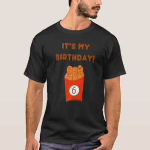 Camiseta Nugget de Frango 6º Aniversário Engraçado 6 Anos S