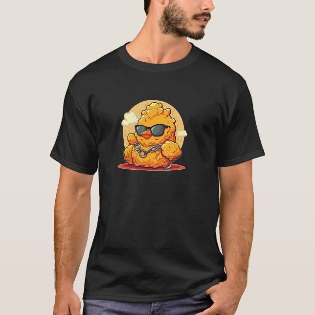 Camiseta Nugget De Frango Com Óculos De Sol E Corrente Desi (Frente)