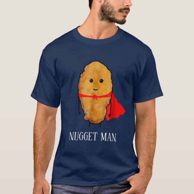 Camiseta nugget de frango engraçado, cara de arte (Frente)