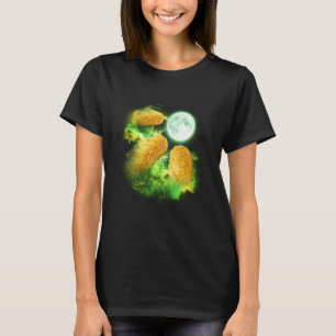 Camiseta Nugget de Frango Uivando para a Lua Verde tie dye