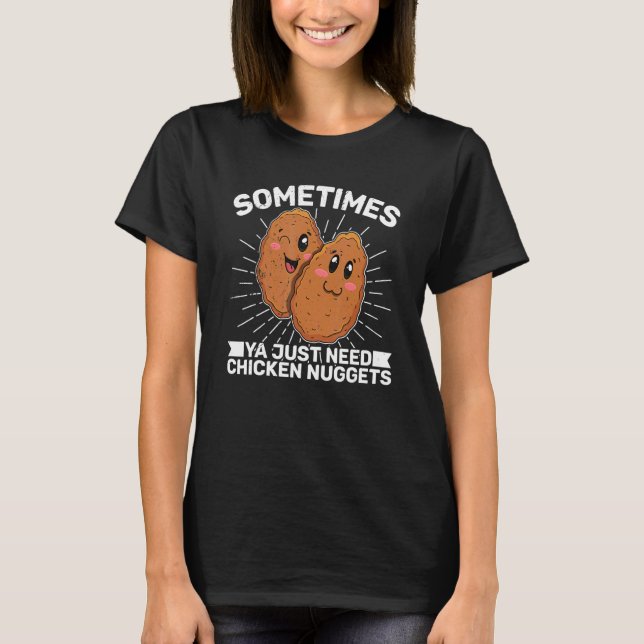 Camiseta Nuggets de Frango Comida Rápida Receita de Comida (Frente)