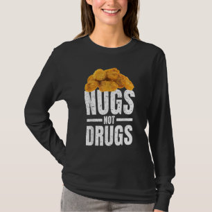 Camiseta Nuggets de Frango Divertidos Nugs Não Drogas Amo F