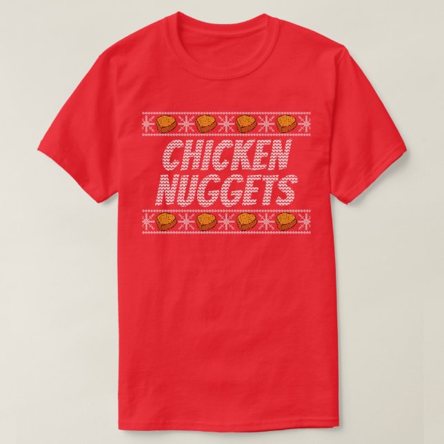 Camiseta Nuggets de frango natalino (Frente do Design)