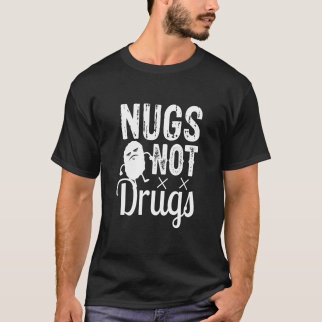 Camiseta Nuggets de Frango Nugget de Frango Nugs Não Drogas (Frente)
