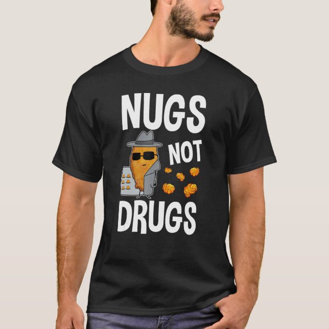 Camiseta Nuggets de Frango  Nugs Não Drogas Frango Frito (Frente)