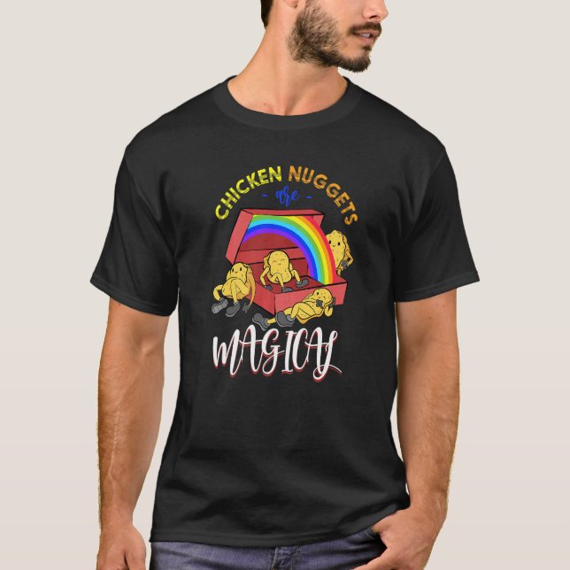 Camiseta Nuggets de Frango São Nuggets de Frango Mágicos Ar (Frente)