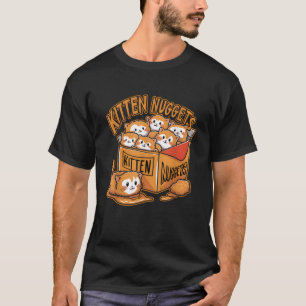Camiseta Nuggets de Gatinho Comida Trocadilho Amante de Gat