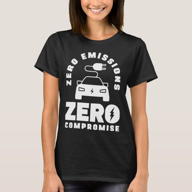 Camiseta Nula Emissões Zero Bateria De Compromisso Elétrica (Frente)