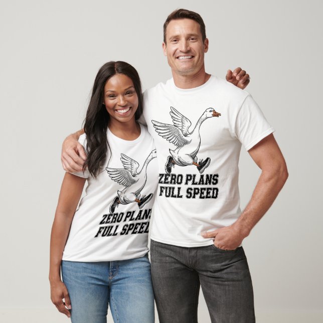 Camiseta Nulo Planos do Cheio Velocidade Funny Goose Runner (Unissex)