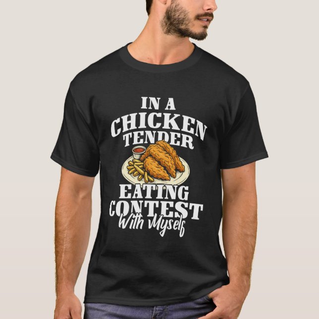 Camiseta num concurso de comer frango desfiado comigo própr (Frente)