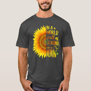 Camiseta Num Mundo Cheio De Avós Seja Uma Memaw Girassol v