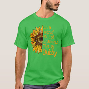 Camiseta Num Mundo De Avós Seja Uma Bubby Judaica Yiddish G