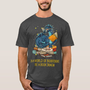 Camiseta Num Mundo De Bookworms Seja Um Livro De Dragões Lo
