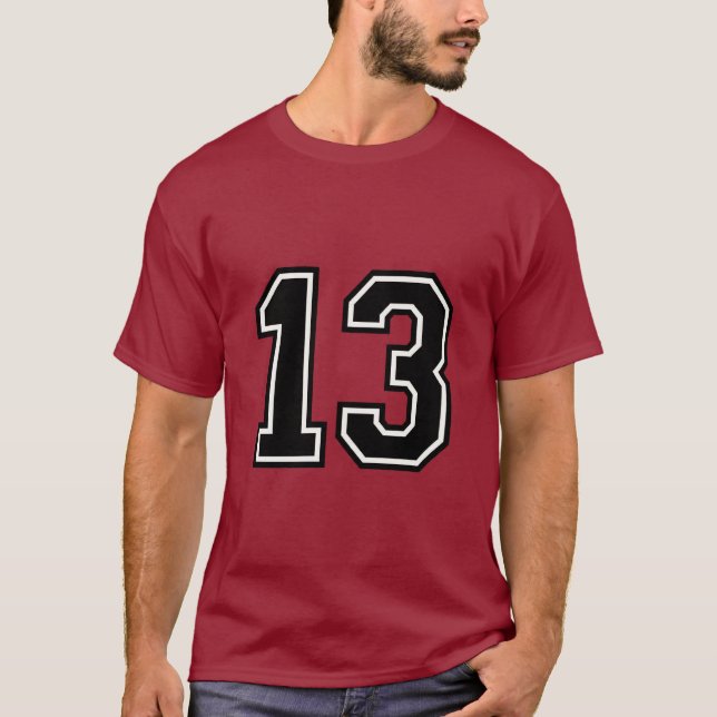 Camiseta Number 13 Varsity Sports Jersey | 13th Birthday  (Frente)