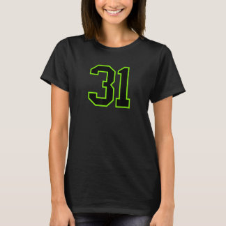 Camiseta Number #31 Sports Jersey Green Black Favorite Luck