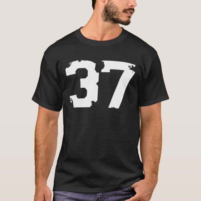 Camiseta Number #37 Sport Jersey Lucky No. Birthday Age (Frente)