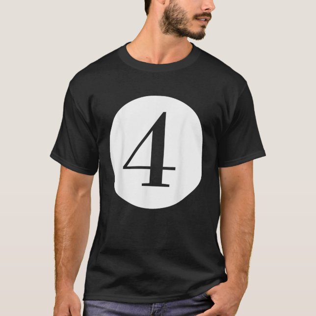 Camiseta Number 4  for Adults Kids Family Number  (Frente)