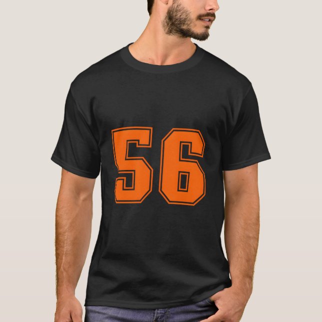 Camiseta Number 56 Orange Sports Jersey Lucky Number (Frente)