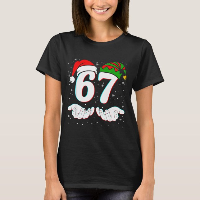 Camiseta Number 67 Matching Six Seven 6 7 Meme 6-7 Christma (Frente)