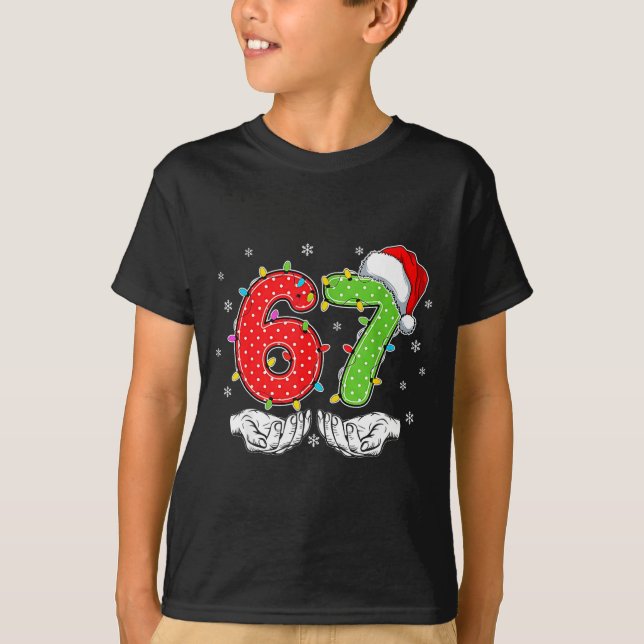 Camiseta Number 67 Matching Six Seven 6 7 Meme 6-7 Christma (Frente)