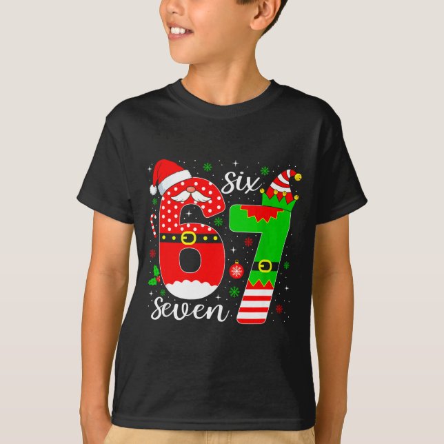 Camiseta Number 67 Matching Six Seven 6 7 Meme 6-7 Christma (Frente)