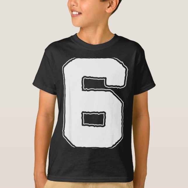 Camiseta Number 6 6th Birthday Boy Kids Six Year Old Happy  (Frente)