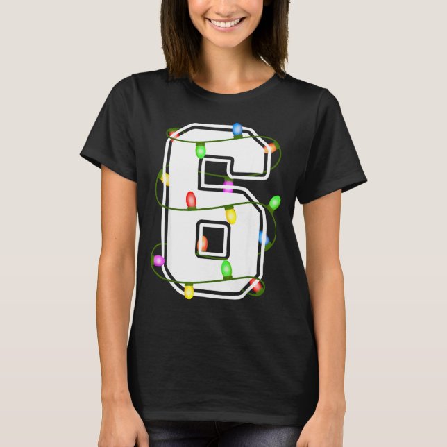 Camiseta Number 6 6th Birthday Boy Six Christmas Happy Birt (Frente)