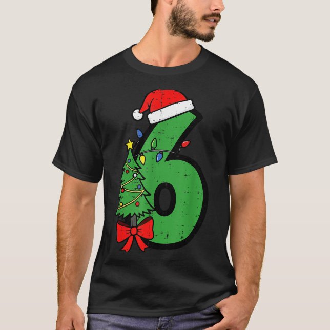 Camiseta Number 6 Christmas 6 7 Matching 67 Meme Men Women  (Frente)