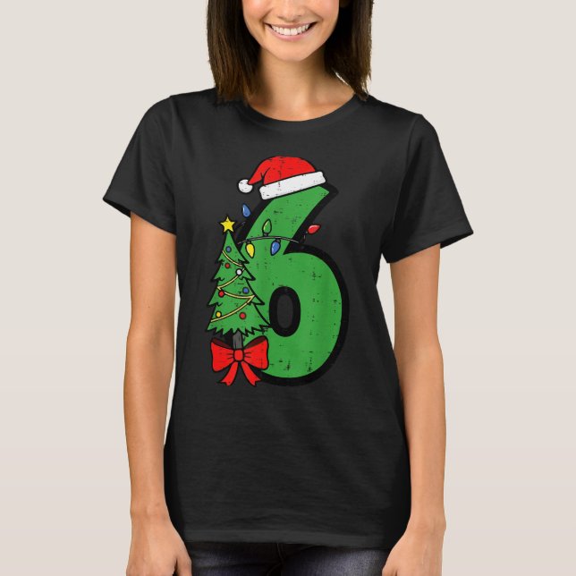 Camiseta Number 6 Christmas 6 7 Matching 67 Meme Men Women  (Frente)