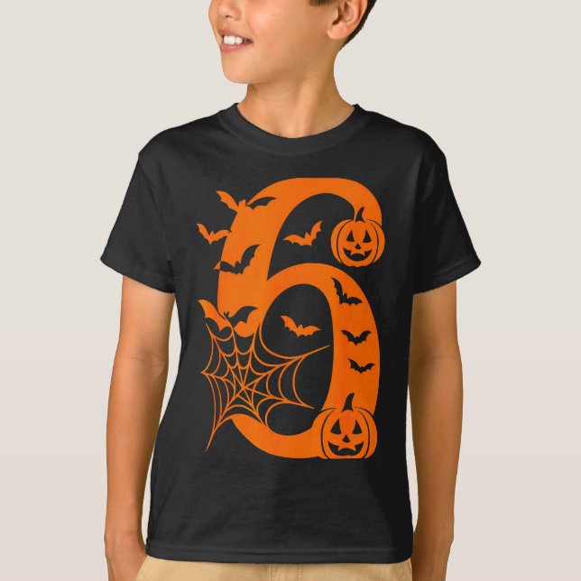 Camiseta Number 6 Funny Meme Saying 6 7 Six Seven Halloween (Frente)