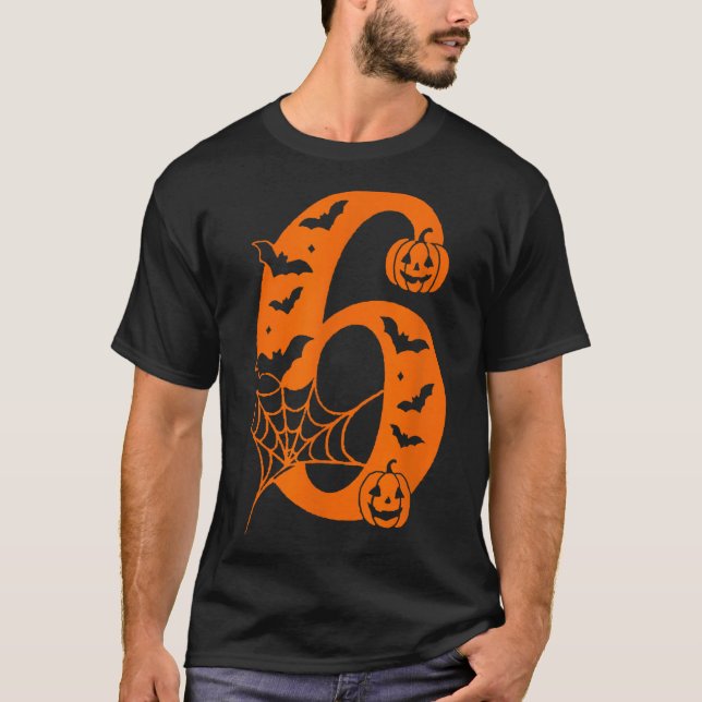 Camiseta Number 6 Funny Meme Saying 6 7 Six Seven Halloween (Frente)