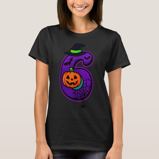 Camiseta Number 6 Funny Meme Saying 6 7 Six Seven Halloween (Frente)