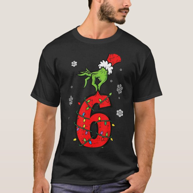 Camiseta Number 6 Matching 67 Meme 6 7 Christmas Boys Youth (Frente)